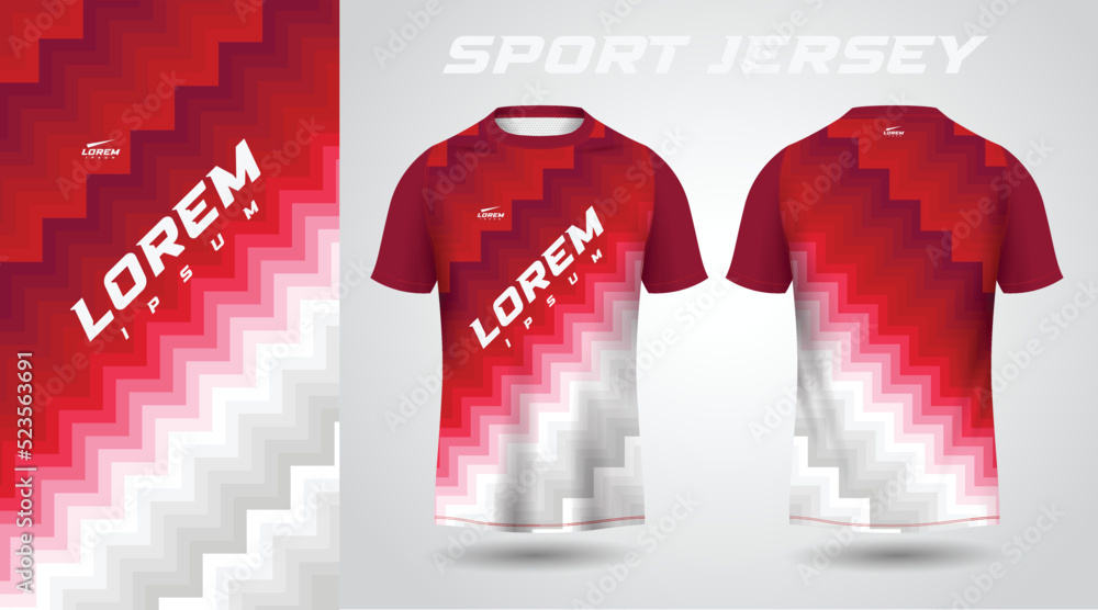 red white t-shirt sport jersey design Stock ベクター | Adobe Stock