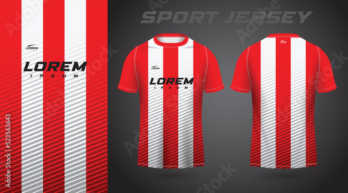 red white t-shirt sport jersey design