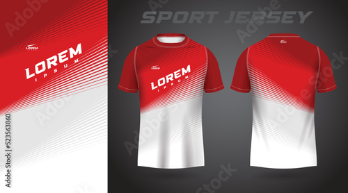red white t-shirt sport jersey design