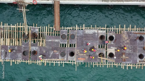 formwork of jetty construction  photo