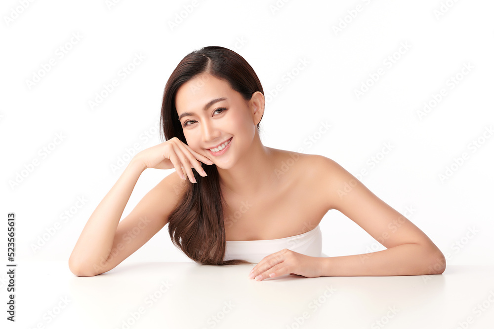 Beautiful young asian woman with clean fresh skin on white background, Face care, Facial treatment, Cosmetology, beauty and spa, Asian women portrait. Beautiful young asian woman with clean fresh skin on white background, Face care, Facial treatment, Cosmetology, beauty and spa, Asian women portrait.