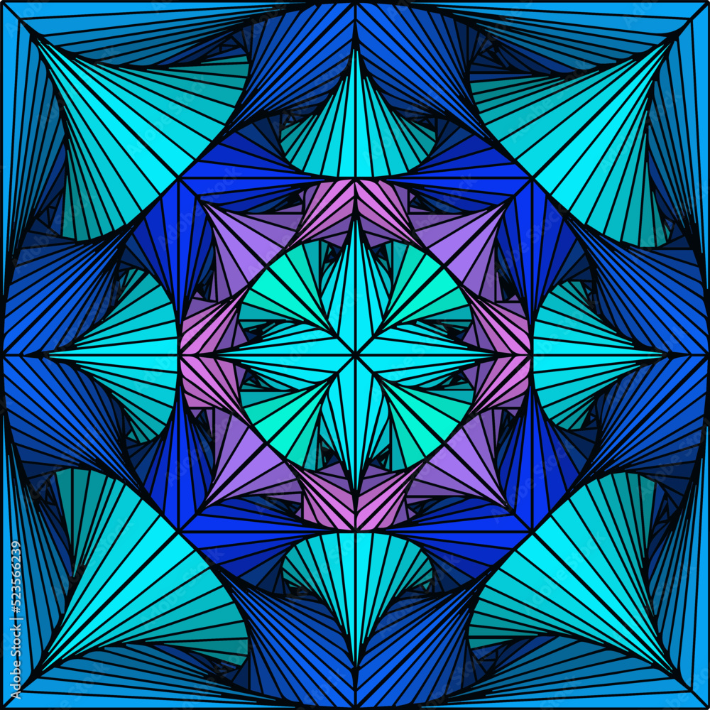 Vector image of an abstraction in a square in the form of a star flower