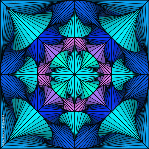 Vector image of an abstraction in a square in the form of a star flower
