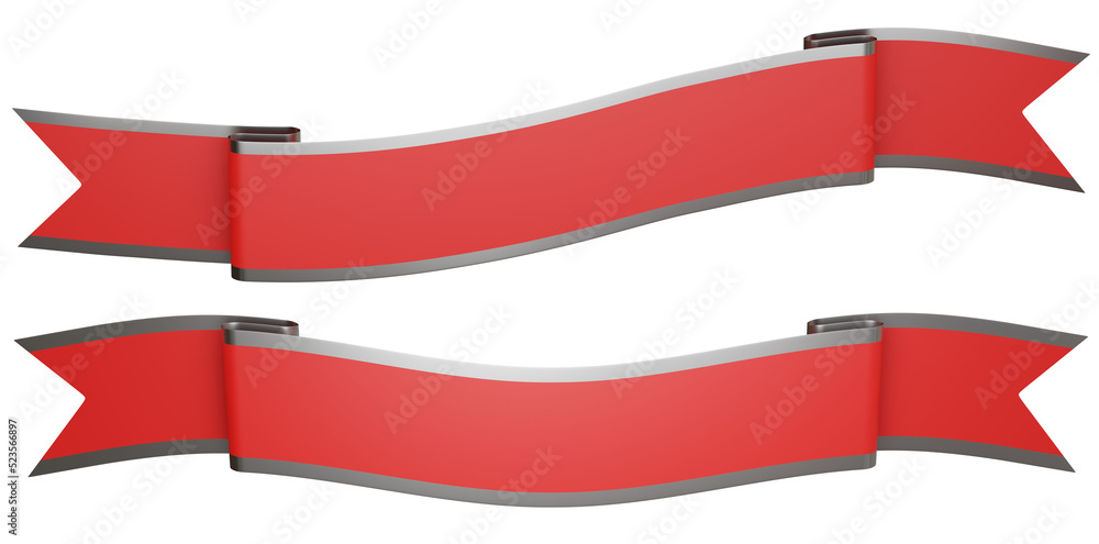 Red and Silver Ribbon Banner or label Red and Silver Ribbon Banner or label