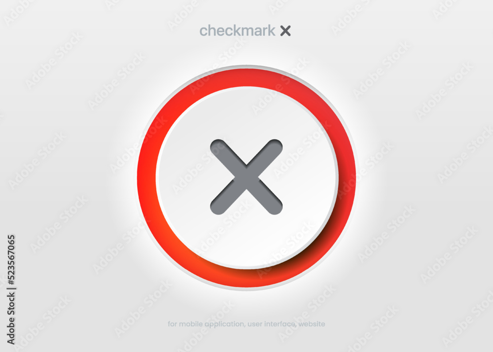 Obraz premium Checkmark, confirm, approve, appreciate, like symbol. Decline, reject, deny, dislike label badge flag button for mobile app, website, UI UX, promotion. High quality vector illustration EPS10