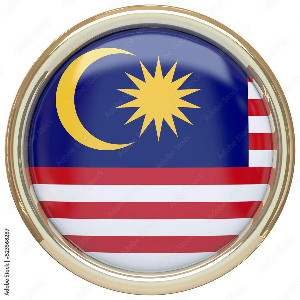 Badge with the Malaysian flag isolated on transparent background Badge with the Malaysian flag isolated on transparent background