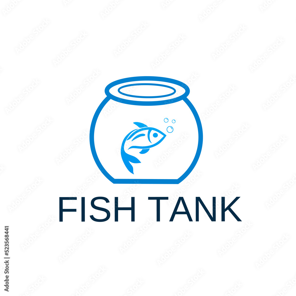 Illustration vector graphic of fish on the tank perfect for logo template concept fish tank Illustration vector graphic of fish on the tank perfect for logo template concept fish tank