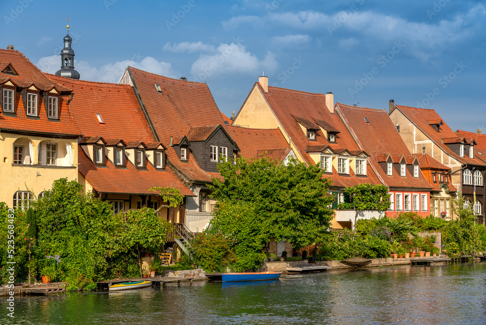 Häuserzeile an der Regnitz in Bamberg