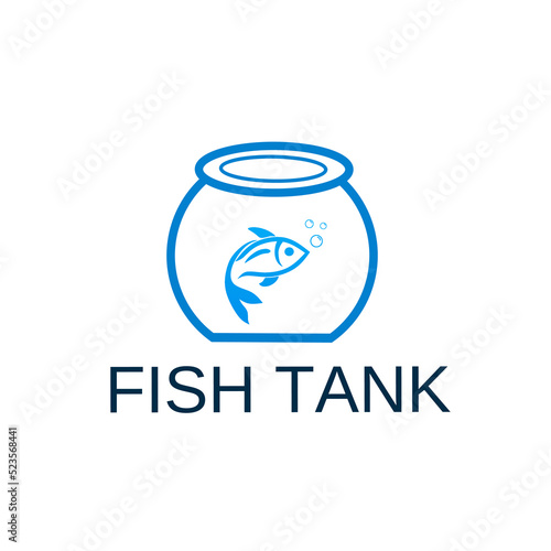 Illustration vector graphic of fish on the tank perfect for logo template concept fish tank