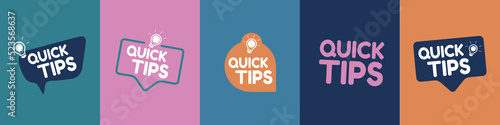 Quick Tips Icon Set - Different Vector Illustrations Isolated On Monochrome Backgrounds