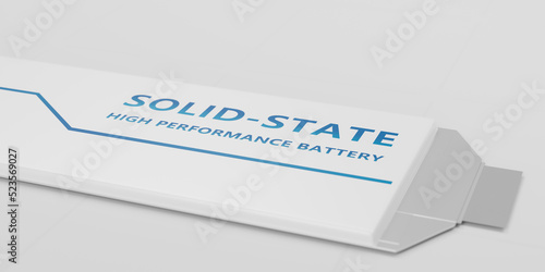 Solid-state battery pack design for electric vehicle (EV) concept animation, 3D rendering new research and development batteries with solid electrolyte high energy storage for future car industry