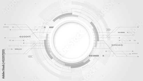 Grey white Abstract technology background, Hi tech digital connect, communication, high technology concept, science, technology background
