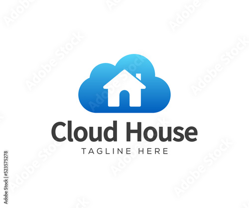  Cloud storage icon logo. Cloud house logo design. Cloud computing logo design