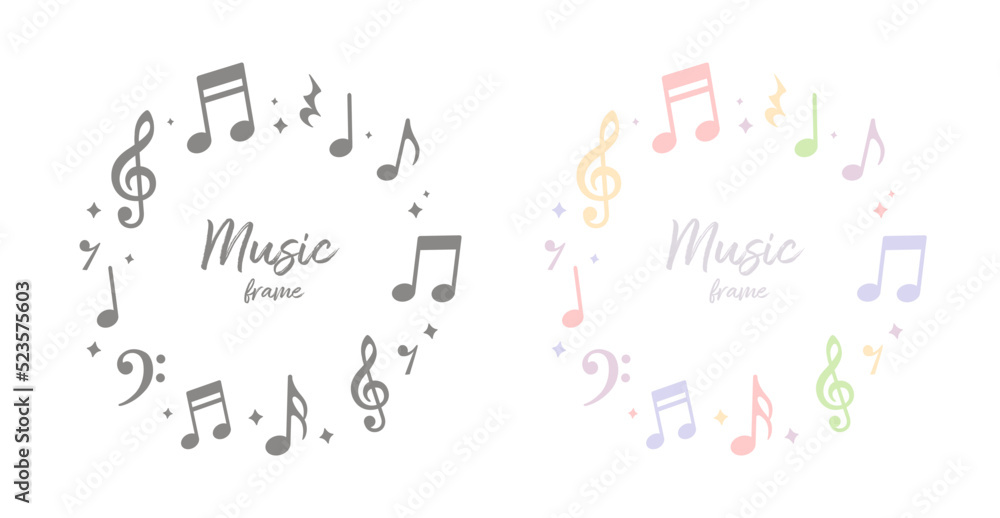 音符のフレーム素材 ベクターイラスト 音符のフレーム素材 ベクターイラスト