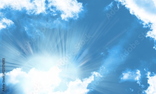 Obraz na plátně Jesus Christ In The Clouds Of Heaven With Light - Ascension Christ Return