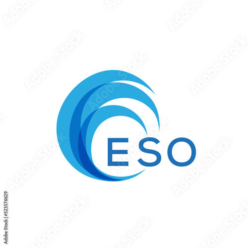ESO letter logo. ESO blue image on white background. ESO Monogram logo design for entrepreneur and business. . ESO best icon.
