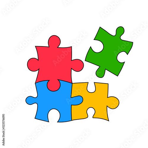 Jigsaw puzzle icon vector for business infographic 