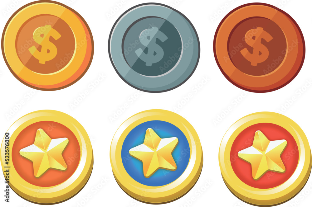 Growing stack of golden dollar coins isolated on white background. economics concept. vector illustration Growing stack of golden dollar coins isolated on white background. economics concept. vector illustration
