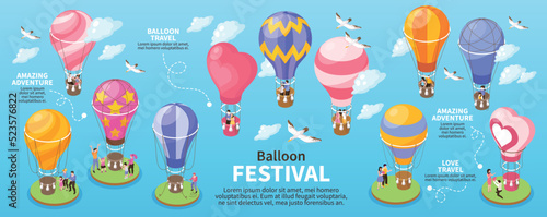 Isometric Hot Air Balloon Concept
