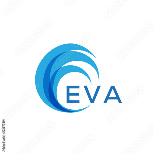 EVA letter logo. EVA blue image on white background. EVA Monogram logo design for entrepreneur and business. . EVA best icon.
