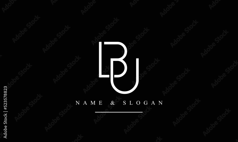 UB, BU, U, B abstract letters logo monogram - obrazy, fototapety, plakaty 