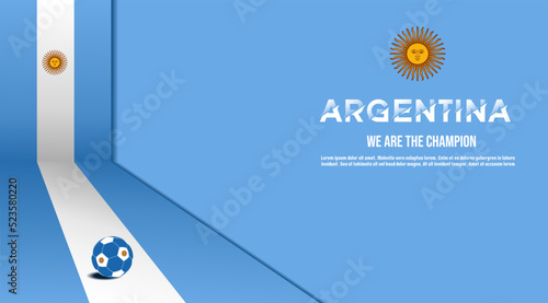 vector background argentina flag with ball soccer , vector illustration and text, perfect color combination