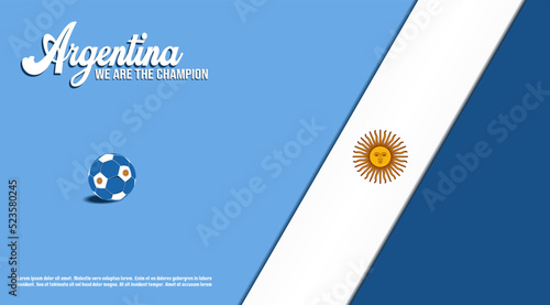vector background argentina flag with ball soccer , vector illustration and text, perfect color combination