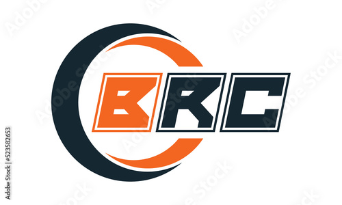 BRC three-letter circle logo design. custom font logo vector template | abstract logo | word mark logo | letter mark logo | business logo | minimalist logo | font logo |