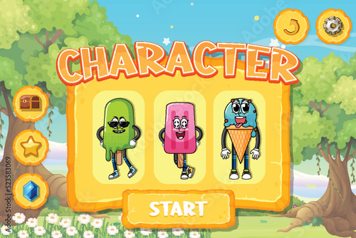A game background template with elements