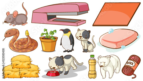 Cute animals and other objects