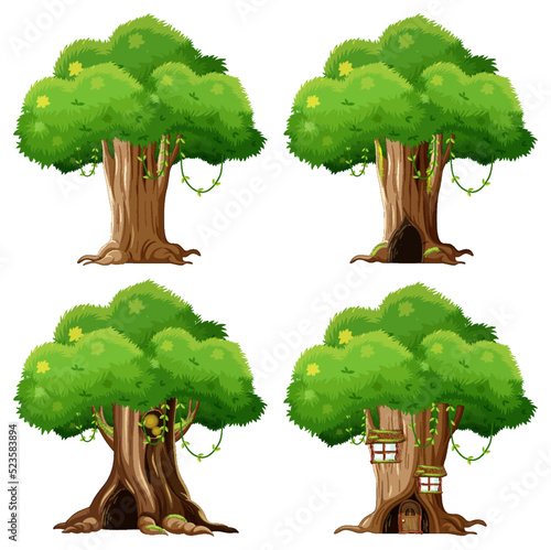 Big tree isolated cartoon