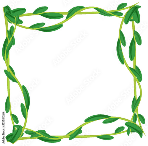Frame of liana branches and leaves
