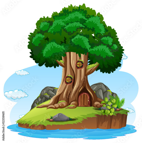 Big tree isolated cartoon