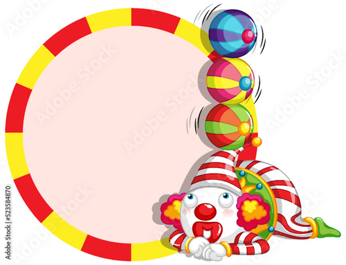 Circus clown with music key banner
