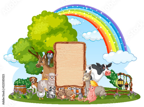 Cute animal cartoon character in ourdoor scene isolated island