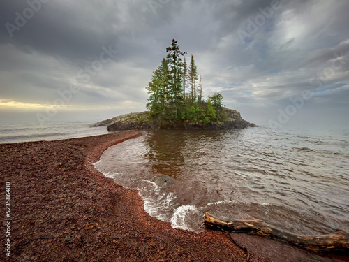 The Tombolo, Small Island on Lake Superior, Minnesota, 
 photo