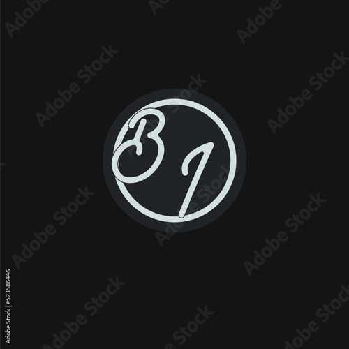 Initials BI logo monogram with simple circle line design inspiration