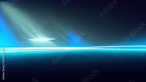 Abstract blue wires, technology, light burst wallpaper. 4K background, high quality, space. Futuristic background, with plasma particles into deep black space. Space travel. Abstract illustration. 