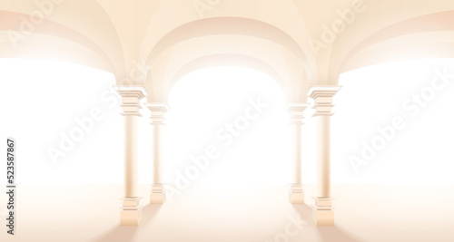Stage podium with lighting, Stage Podium Scene with for Award, Decor element background. Vector