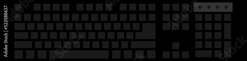 Blank black keyboard layout. Vector illustration