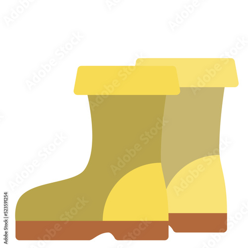 rubber boots flat icon