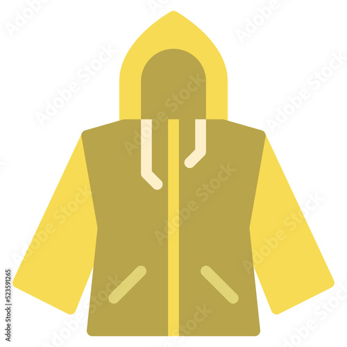 raincoat flat icon