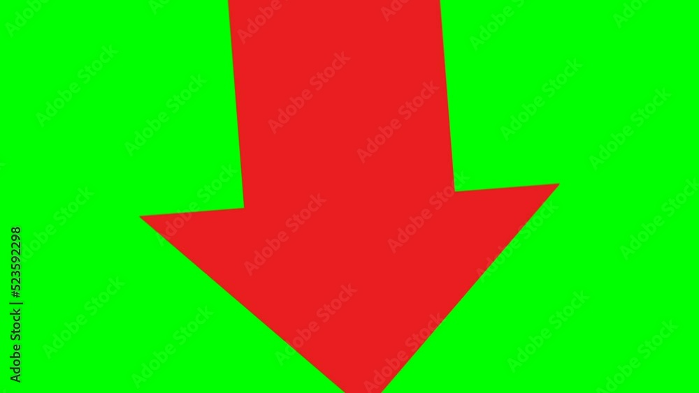 red arrow sign pointing down icon,symbol of arrow on green screen ...