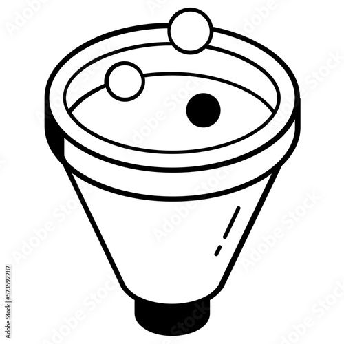 Trendy isometric linear icon of filtration