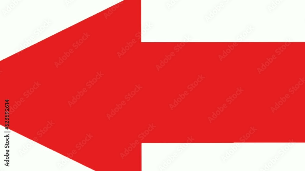 red arrow pointing left icon,symbol of arrow on green screen background,seamless loop animation red arrow pointing left icon,symbol of arrow on green screen background,seamless loop animation