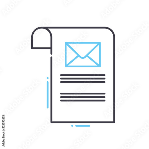 advertising message line icon, outline symbol, vector illustration, concept sign