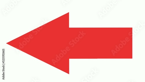 Wallpaper Mural red arrow pointing left icon,symbol of arrow on green screen background,seamless loop animation Torontodigital.ca