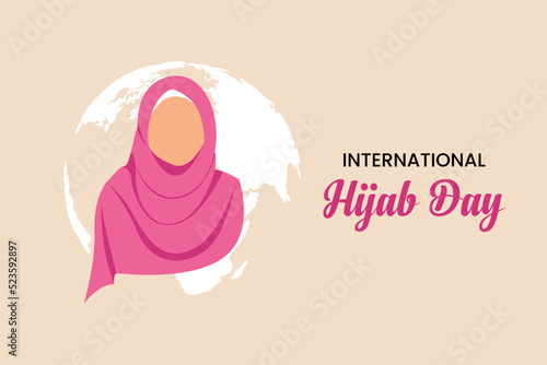 Single one line drawing  world hijab day good for world hijab day celebration. International hijab day concept. Continuous line draw design graphic vector illustration.