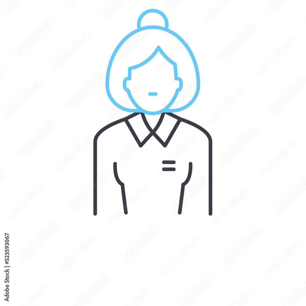 accountant avatar line icon, outline symbol, vector illustration, concept sign