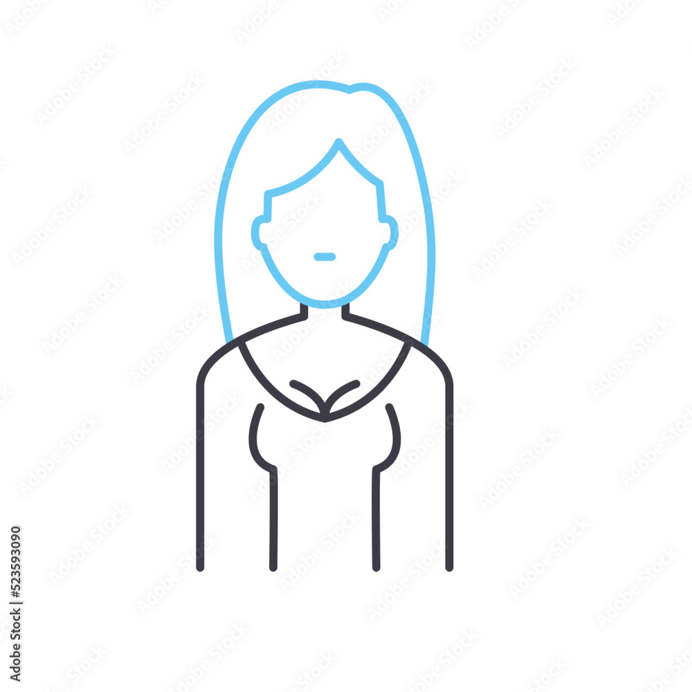 actress avatar line icon, outline symbol, vector illustration, concept sign actress avatar line icon, outline symbol, vector illustration, concept sign